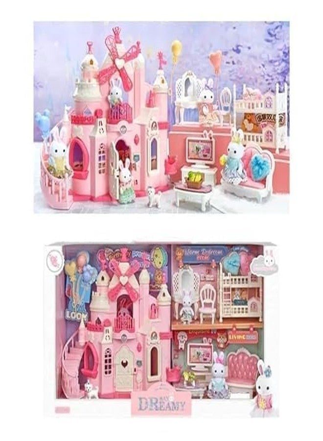 Jet Roy Bunny Big Castle Villa - Dessert House Playset with Living Room and Bedroom Accessories for Kids - Image 2